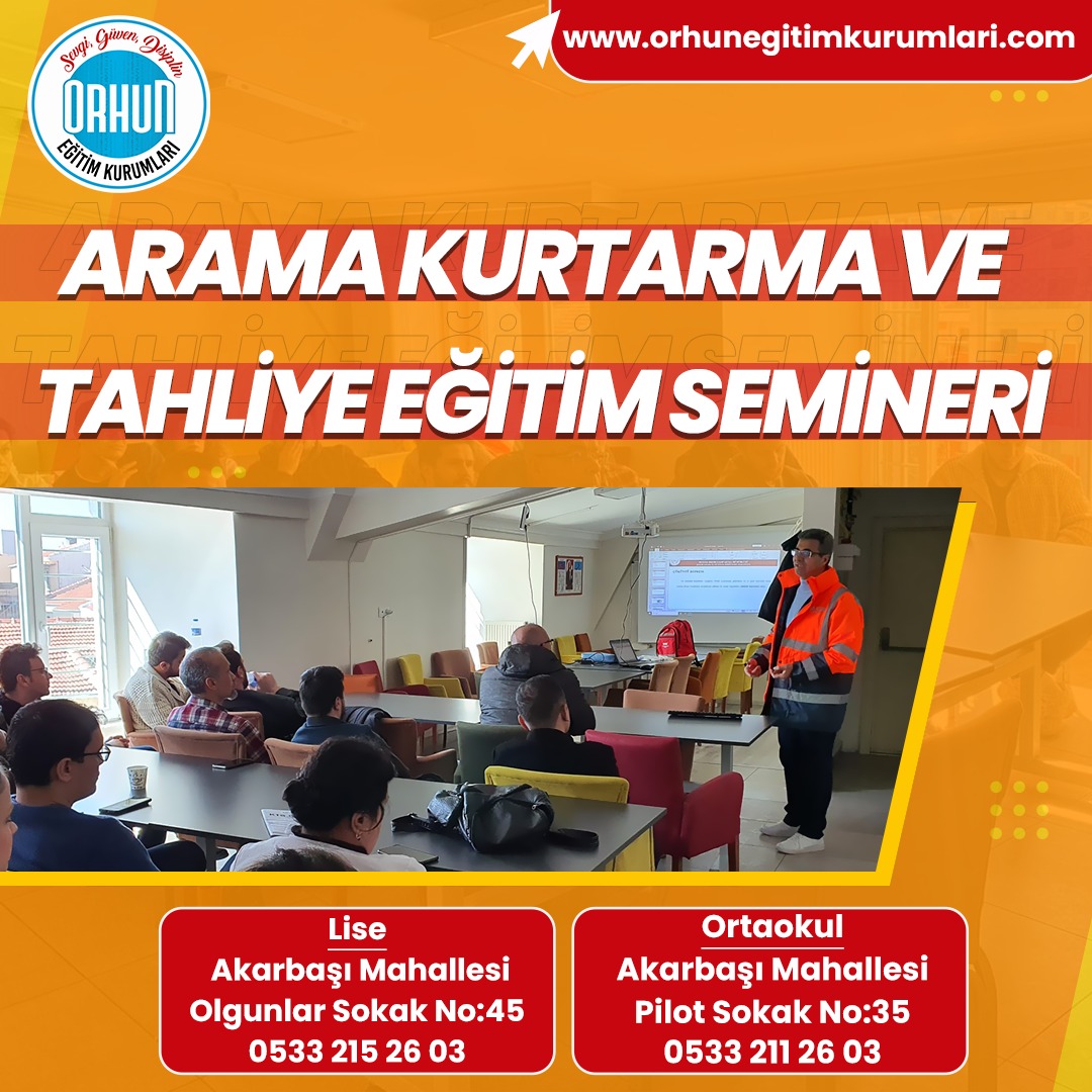 Arama Kurtarma ve Tahliye Semineri Tamamlandı