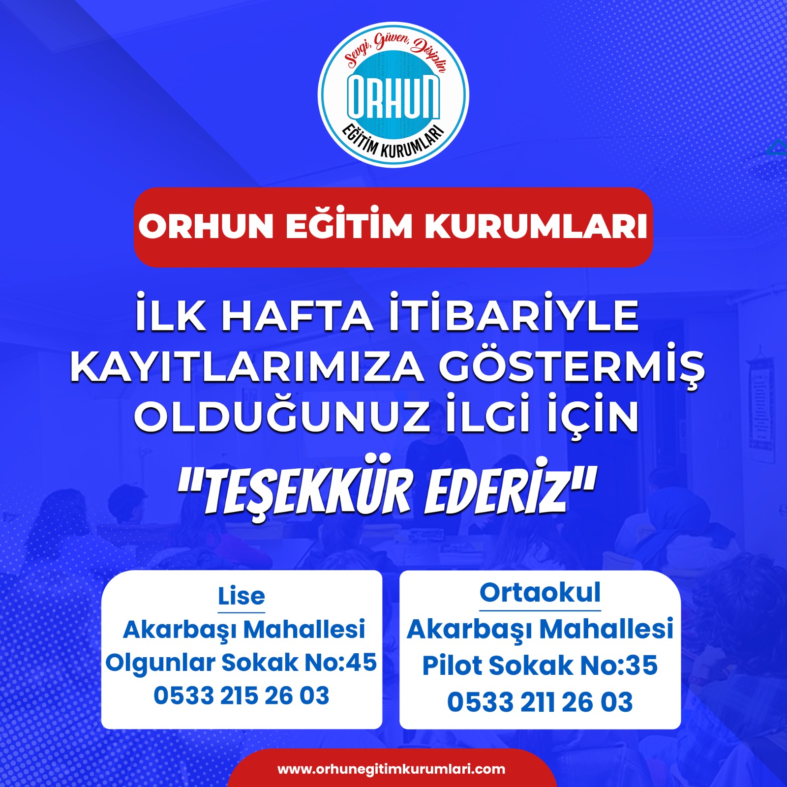 Kayıtlarımıza Göstermiş Olduğunuz İlgiye Teşekkürler Eskişehir