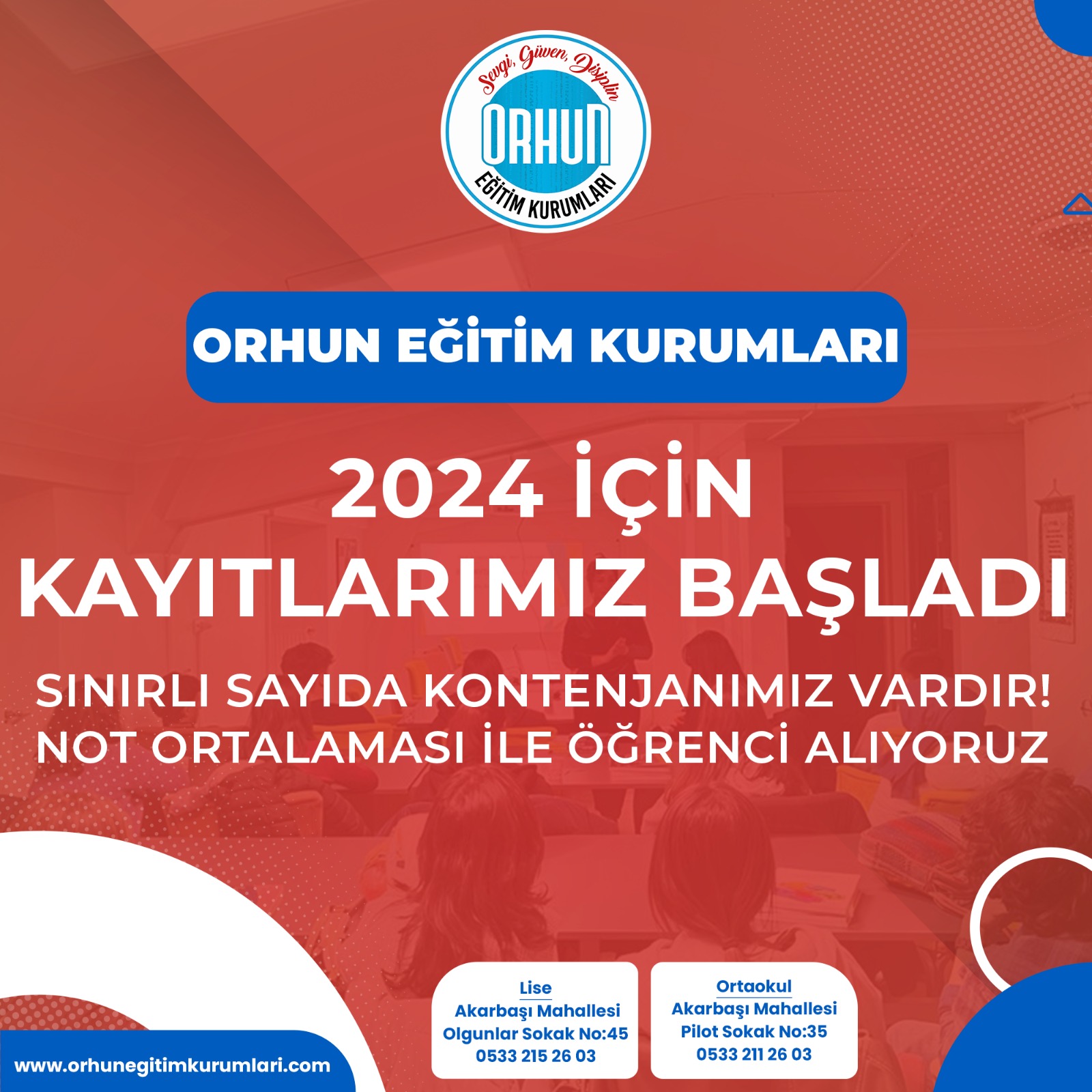 2024 - 2025 Donemi Kayıtlarımız Başladı!