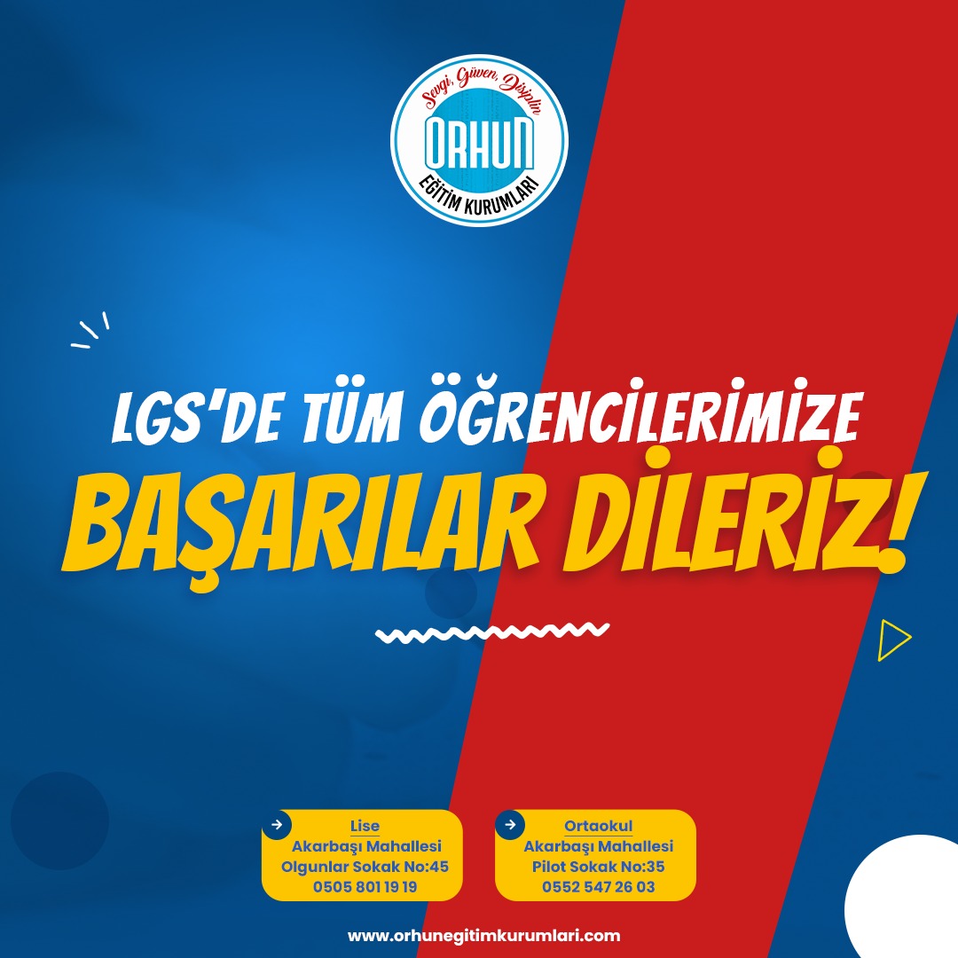 Tüm Öğrencilerimize LGS'de başarılar dileriz!